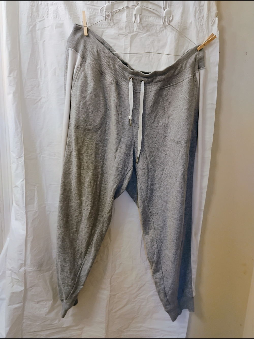 Calvin Klein Gray and White Drawstring Jogger Pants